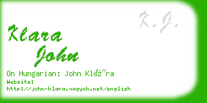 klara john business card